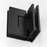Forge Frameless Shower Hinge Heavy Duty Adjustable Glass to Glass 90 Degrees - Black